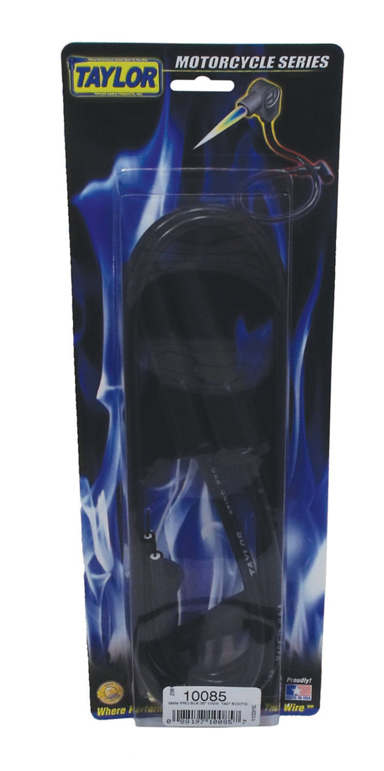 Spark Plug Wire Set Universal 8mm Silicone Spiro Pro 180? 350 ohm/ft Black 10085