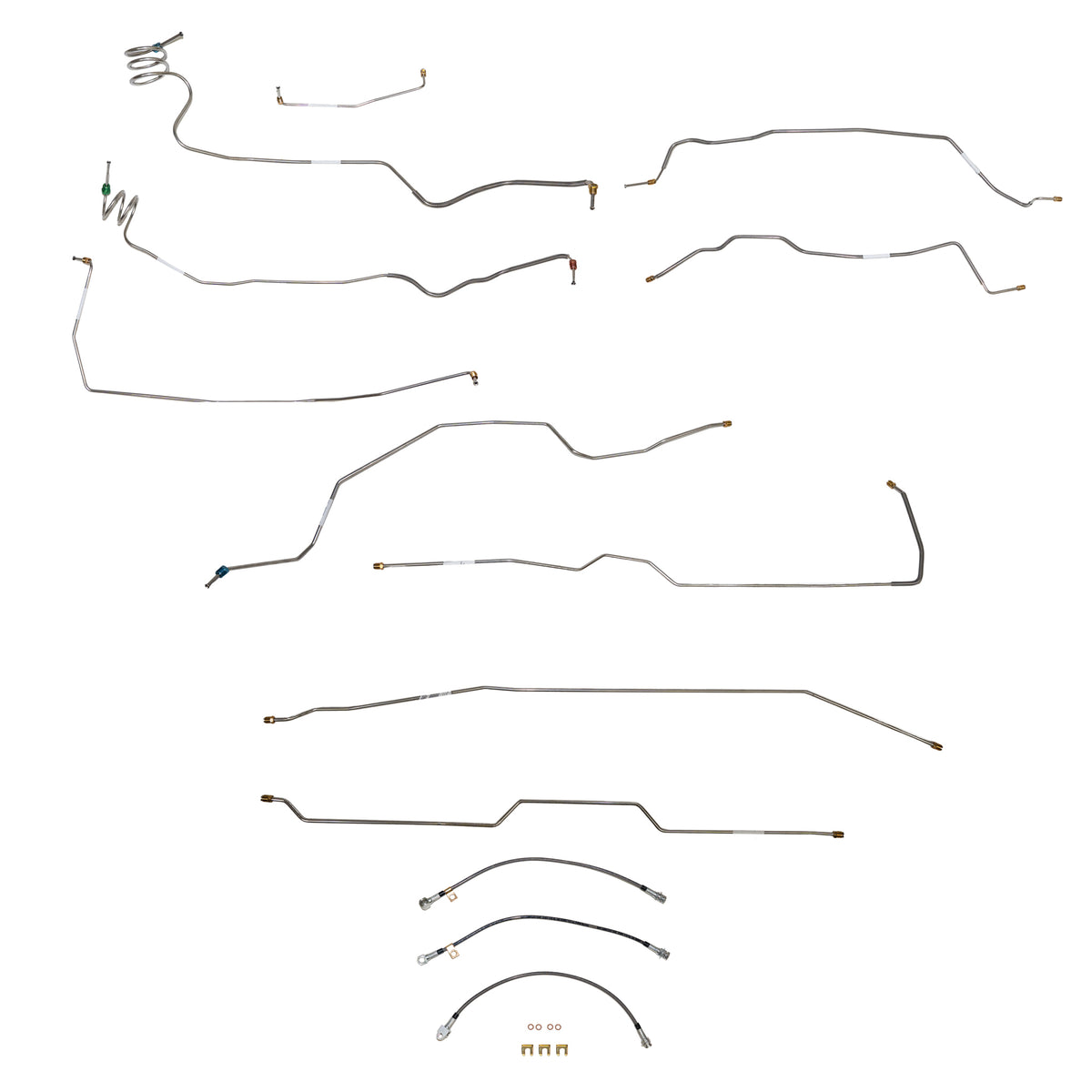 1973-79 Chevy C-10 w/ Single Cab and Short Bed; Complete Brake Line and Hose Kit; Stainless BLH145SS