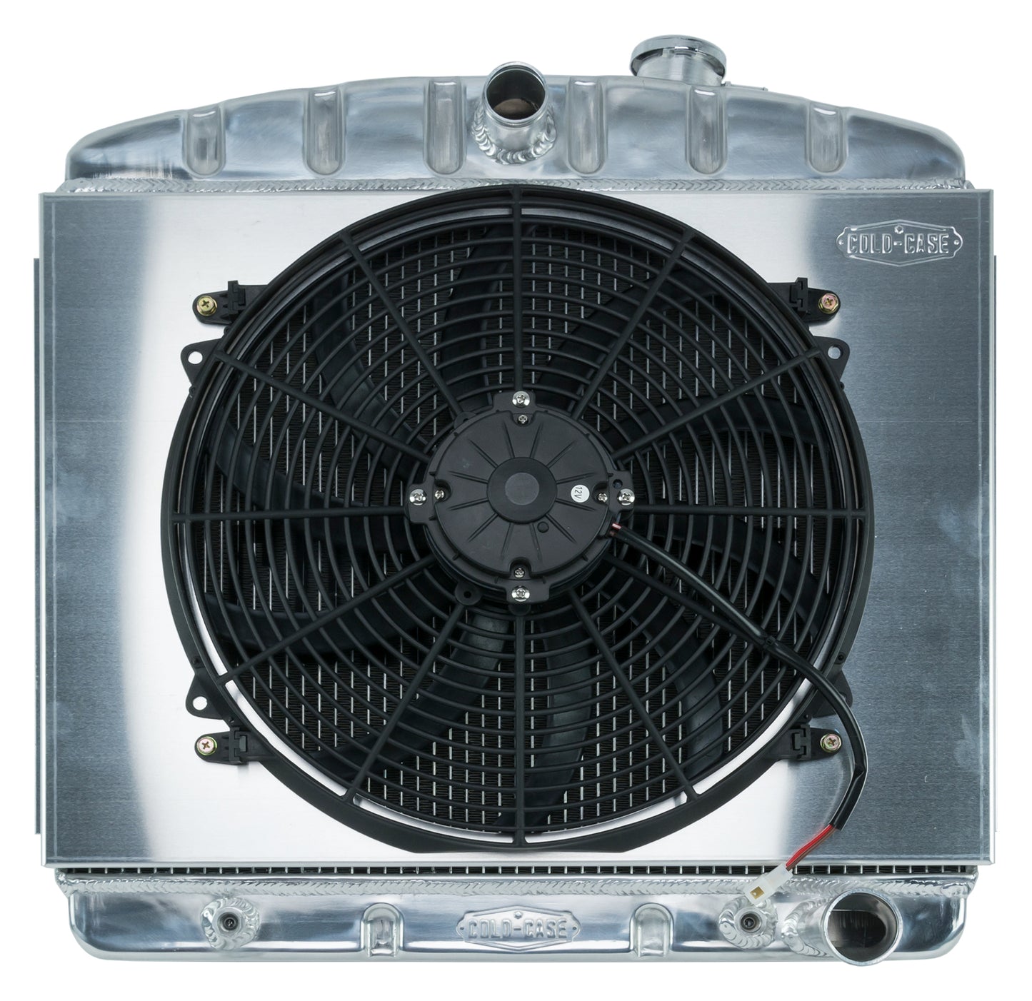 55-56 Tri-5 Chevy Aluminum Radiator And 16 Inch Fan Kit 6 Cyl (Front Mount)
