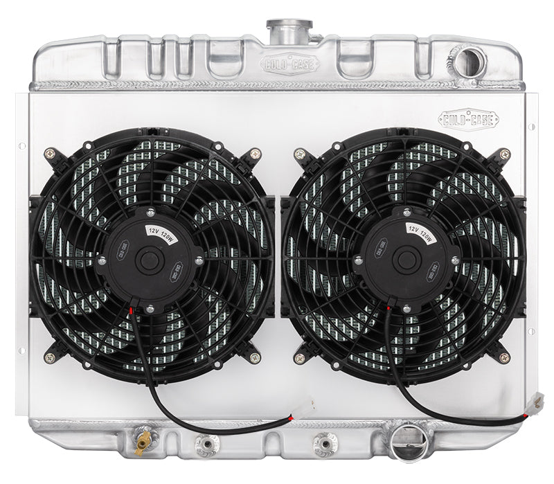 67-70 Mustang SB 24 Inch Aluminum Performance Radiator And Dual 12 Inch Fan Kit