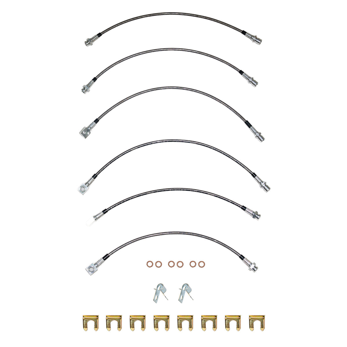 2007-18 GM 1500 Truck, Disc, Brake Hose Kit; Braided Flex Hose HSK0084SS