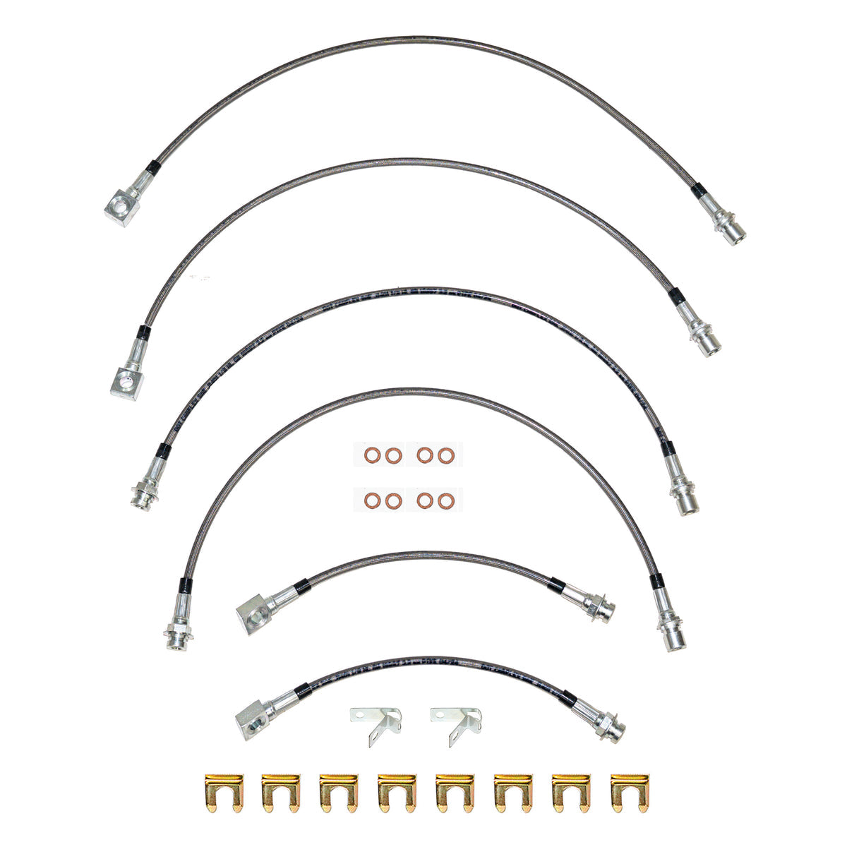 2011 GMC Sierra 2500 HD 6.0L 4WD Brake Hose Kit; Braided Flex Hose HSK0086SS