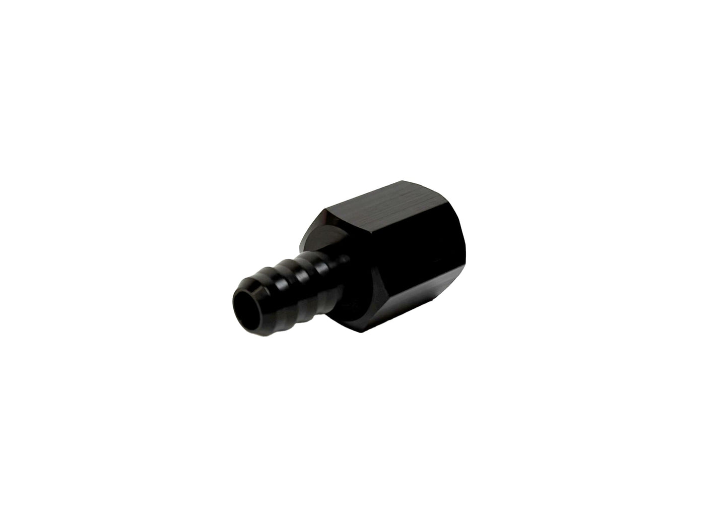 Adapter Fitting | -6 AN Female to 3/8" Hose Barb | Straight | Aluminum | Black Anodized | PF-4000