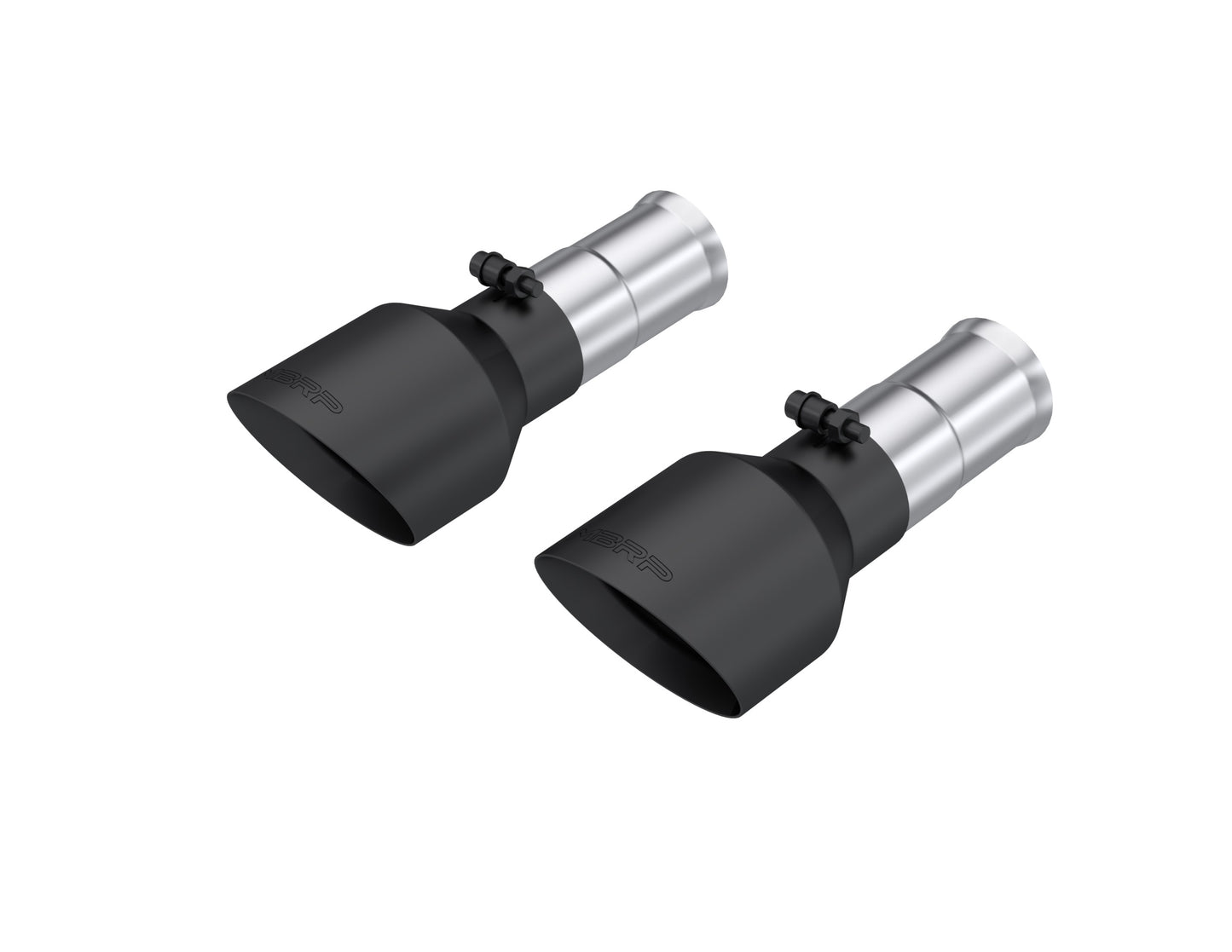 2025 Ram 1500 Tip Set, 5in OD Dual Wall Angle Cut, BLK. T5204BLK