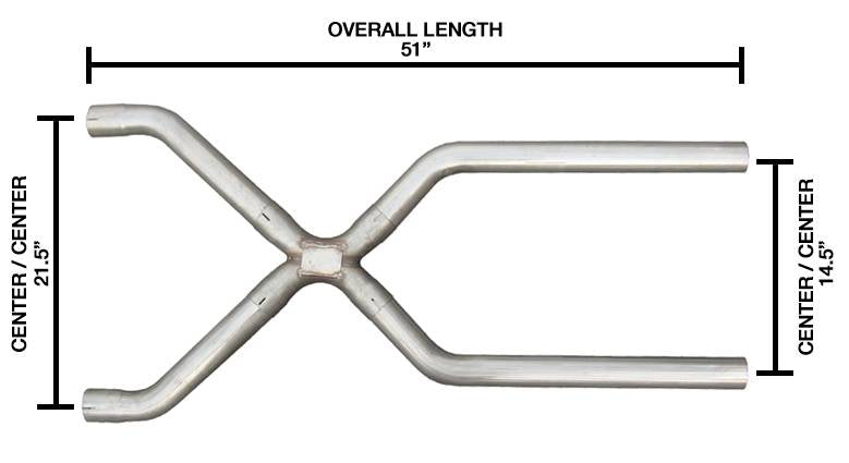 Exhaust X-Pipe Kit Intermediate Pipe 3 in Crossover