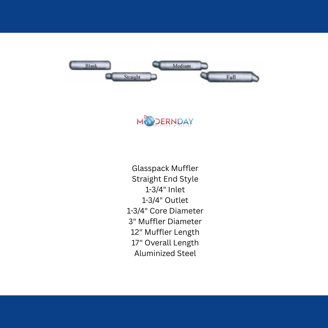 Jones Exhaust A3012S Glasspack Muffler Straight 1-3/4 Inlet & Outlet