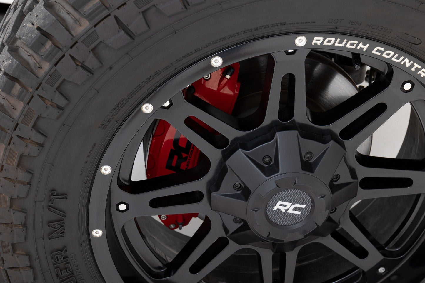 Rough Country Caliper Covers - Rear - Red - Non-Sport - Jeep Wrangler JL (21-24)/Wrangler Unlimited (18-25) - 711422