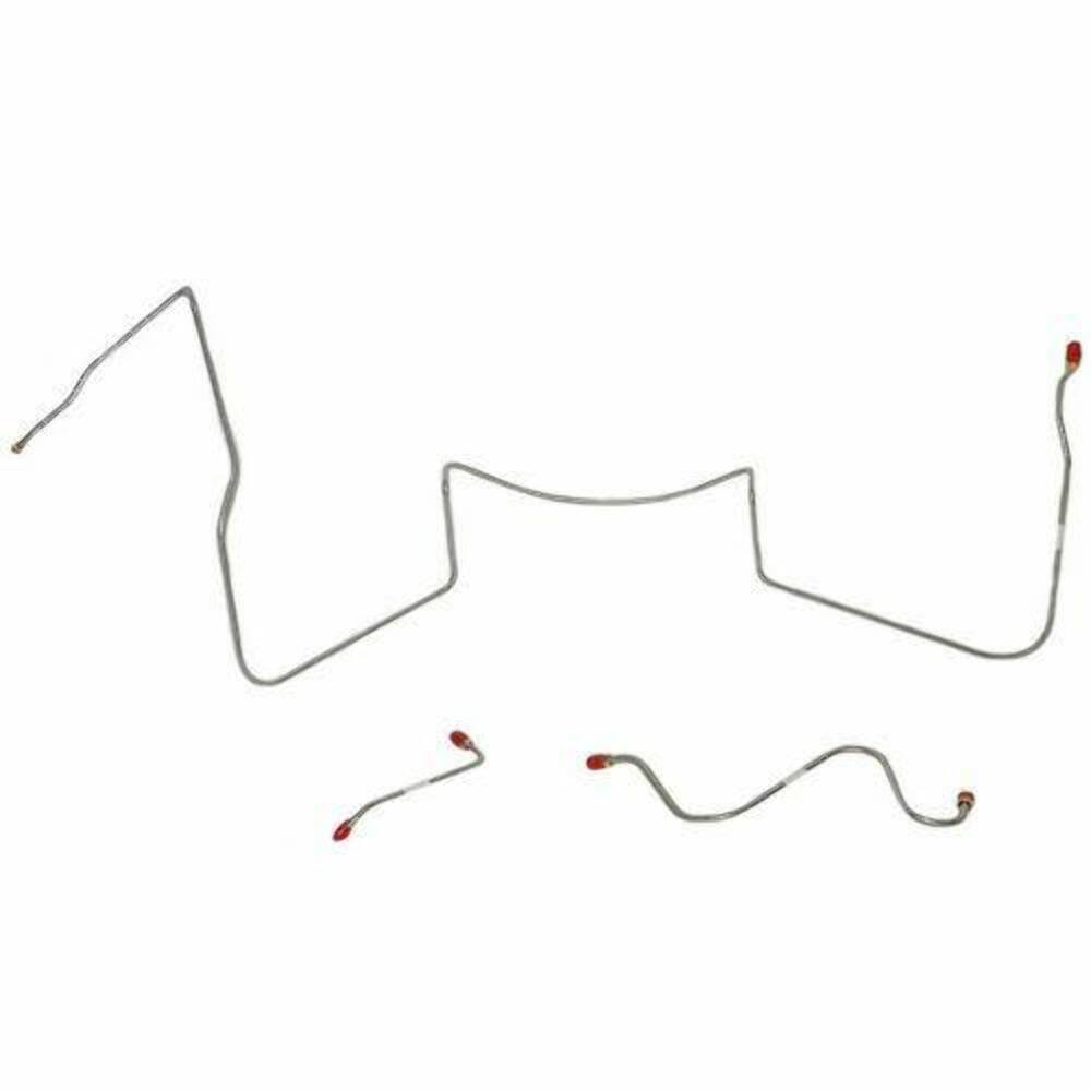 64-65 Pontiac Lemans Front Brake Line Kit Manual Drum Brakes Stainless AKT6401SS