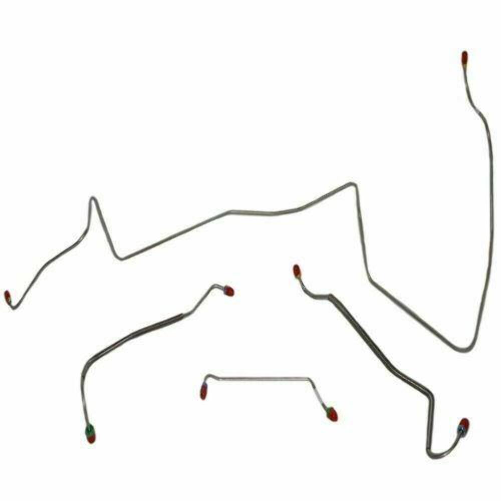1967 Pontiac LeMans Front Brake Line Kit Manual Drum Brakes Stainless AKT6701SS