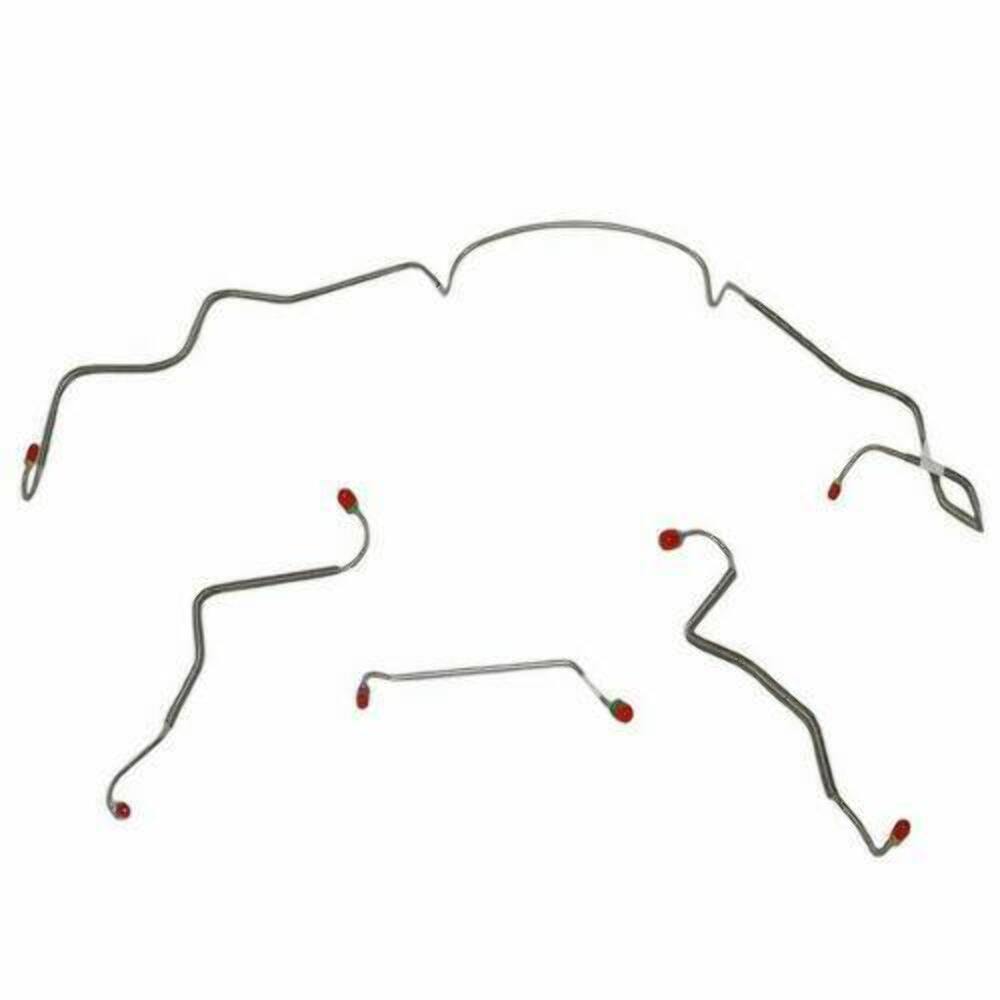 1967 Pontiac LeMans Front Brake Line Kit Manual Drum Brakes Stainless AKT6705SS