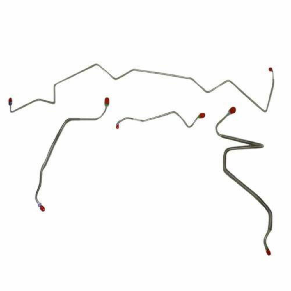 1968 Pontiac LeMans Front Brake Line Kit Manual Drum Brakes Stainless AKT6801SS