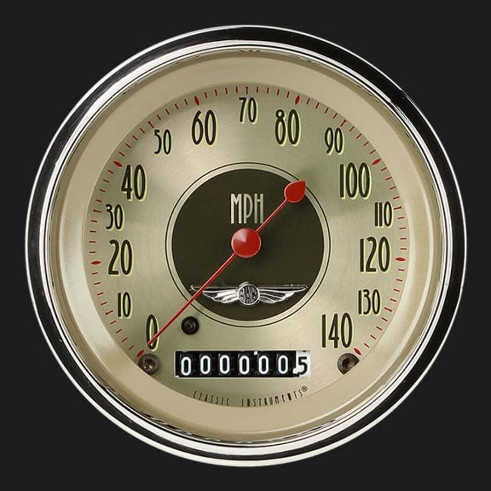 All American Nickel 3 3/8" Speedometer AN55SHC