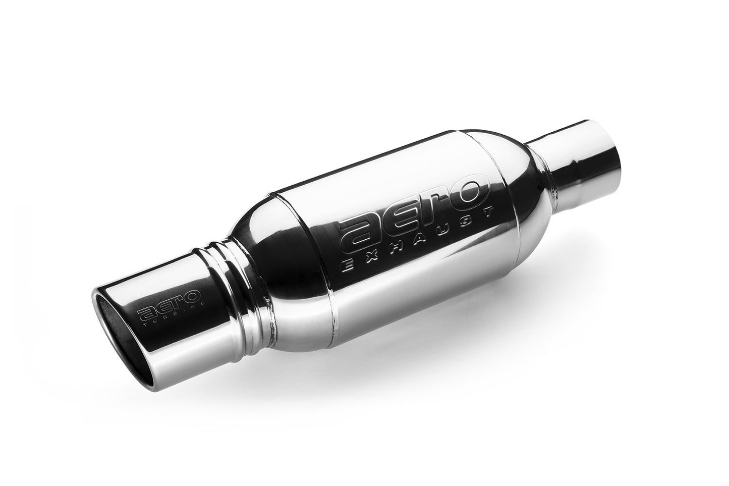 AERO Turbine Performance Muffler Polished 304 Grade Stainless w/Tip-AT3040i-JHPR