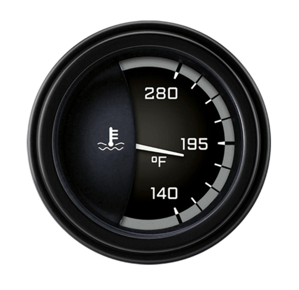 AutoCross Gray 2 1/8" Water Temp AX26GBLF