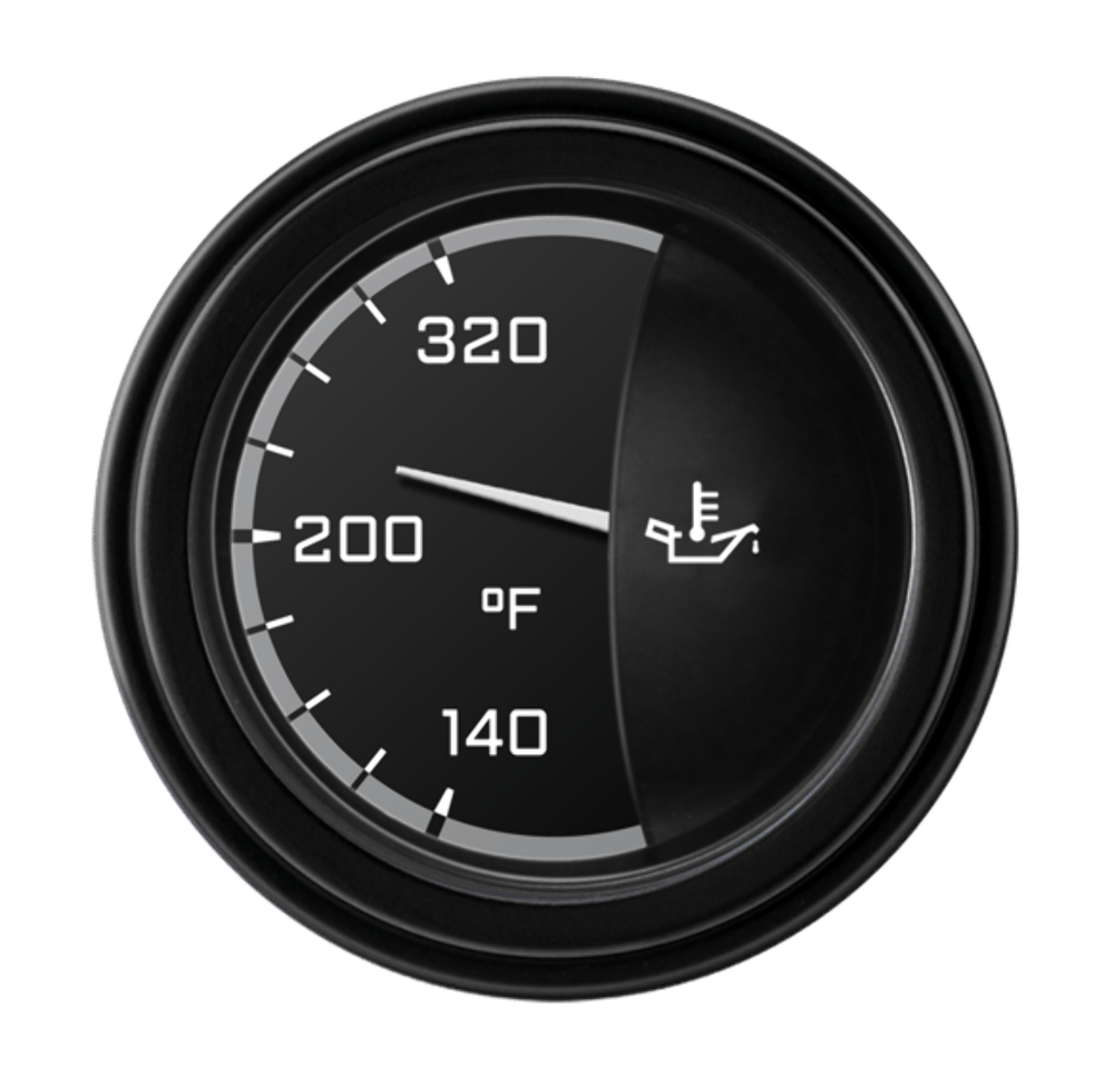 AutoCross Gray 2 1/8" Oil Temp AX28GBLF