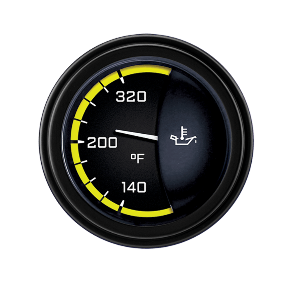 AutoCross Yellow 2 1/8" Oil Temp AX28YBLF
