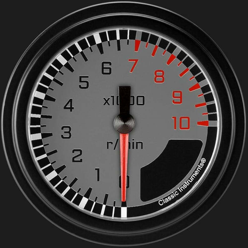 AutoCross Gray 2 5/8" Tachometer AX383GBLF