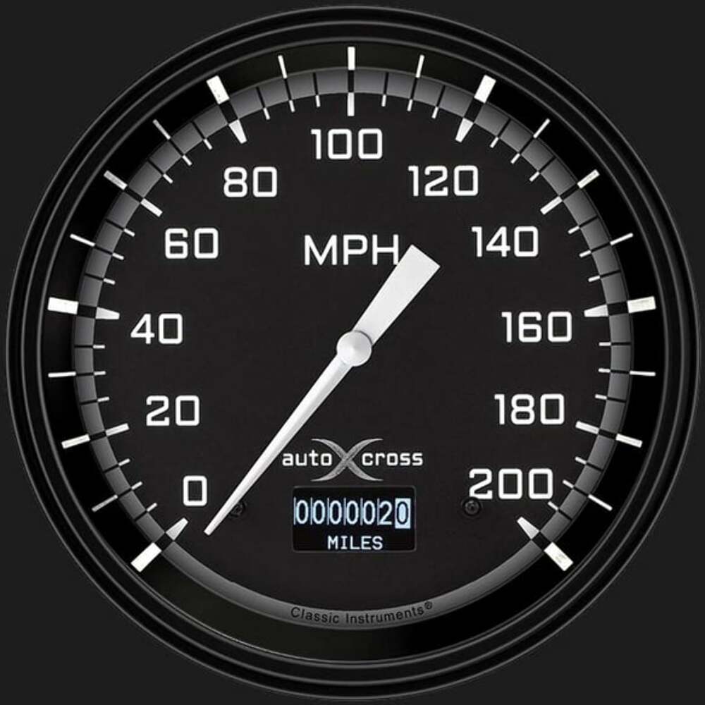 AutoCross Gray 4 5/8" Speedometer with Information Screen AX56DGBLF