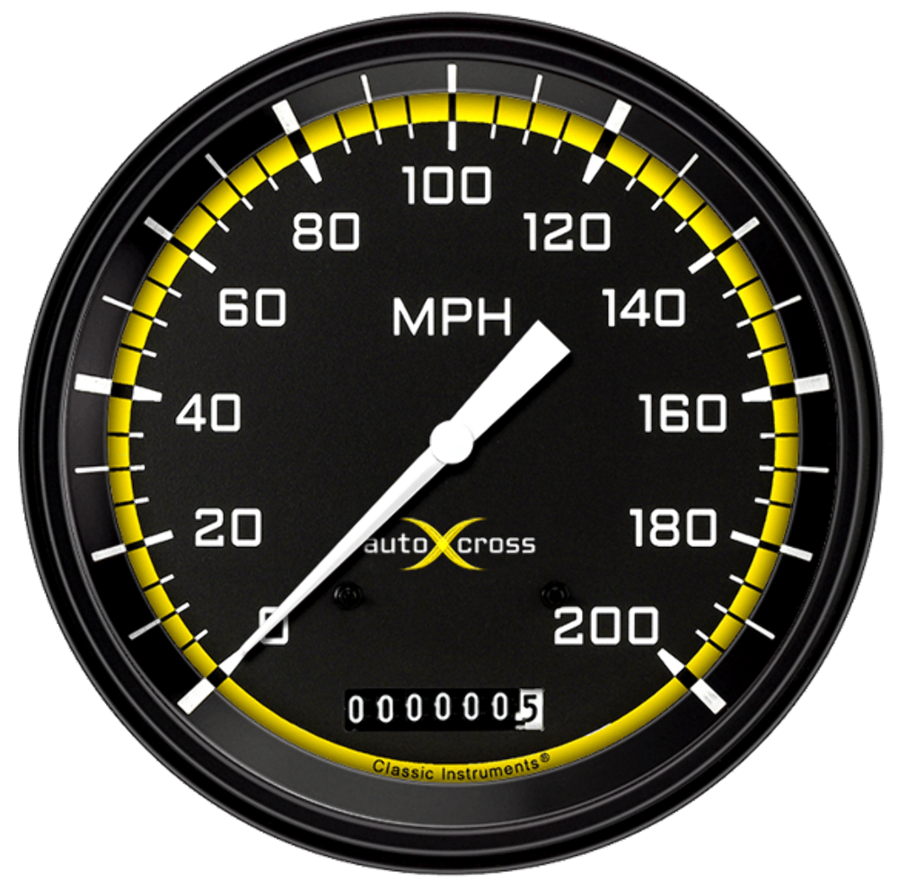 AutoCross Yellow 4 5/8" Speedometer AX56YBLF