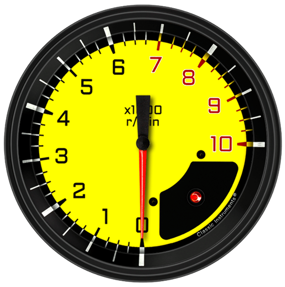 AutoCross Yellow 4 5/8" Tachometer AX71YBLF