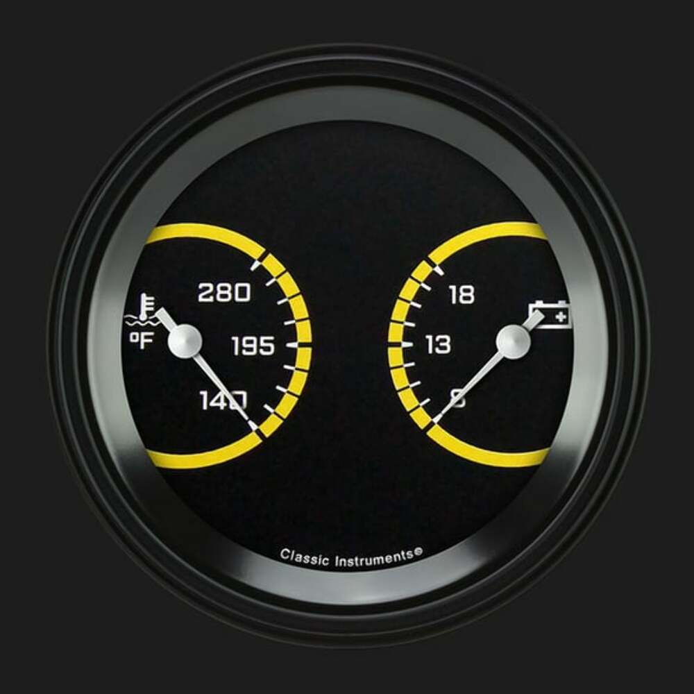 AutoCross Yellow 3 3/8" Temp & Volt Dual AX74YBLF