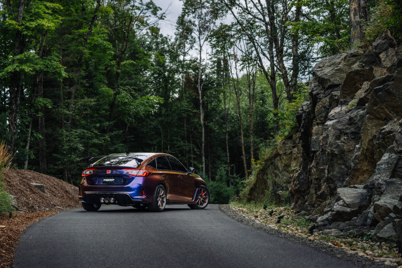 Fits 2023-2024 Honda Civic 3" Cat Back, Triple Rear Exit, T304, CF Tips-S49023CF