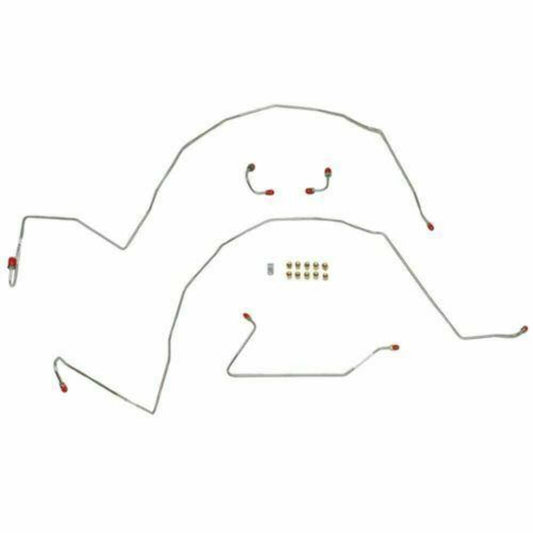 1955-57 Chevrolet Bel Air Front Brake Line Kit Power Disc Brakes - BKT5512SS - Front Lines Car Part People