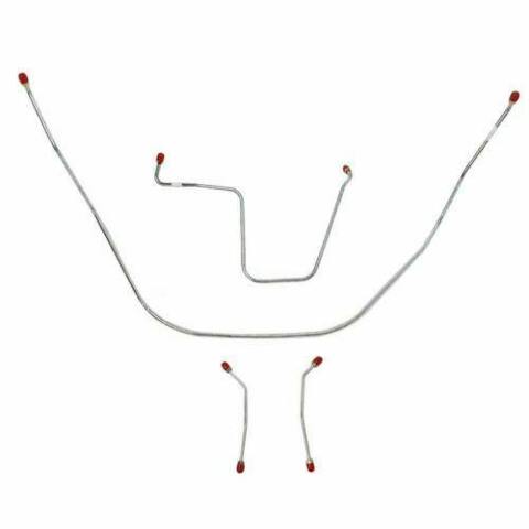 1962-1964 Chevrolet Bel Air Front Brake Line Kit Power Brakes Stainless BKT6202SS