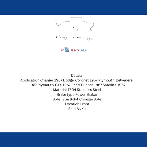 1967 Dodge Charger Brake Line & Hose Kit - BLH103SS