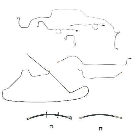 Complete Brake Line & Hose Kit For 68-69 Dodge Charger Mopar B-Body - BLH115SS