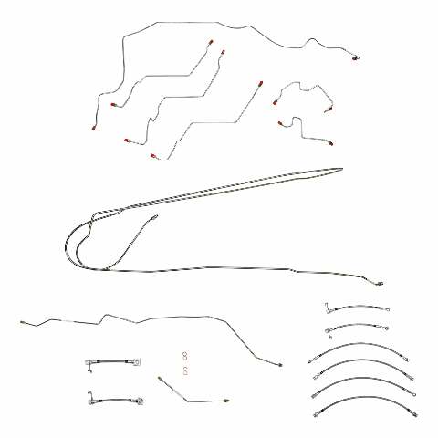 2003-05 Ram 3500 w/5.9L, AWABS, Ext Cab/Long Bed; Complete Brake Line BLH142OM