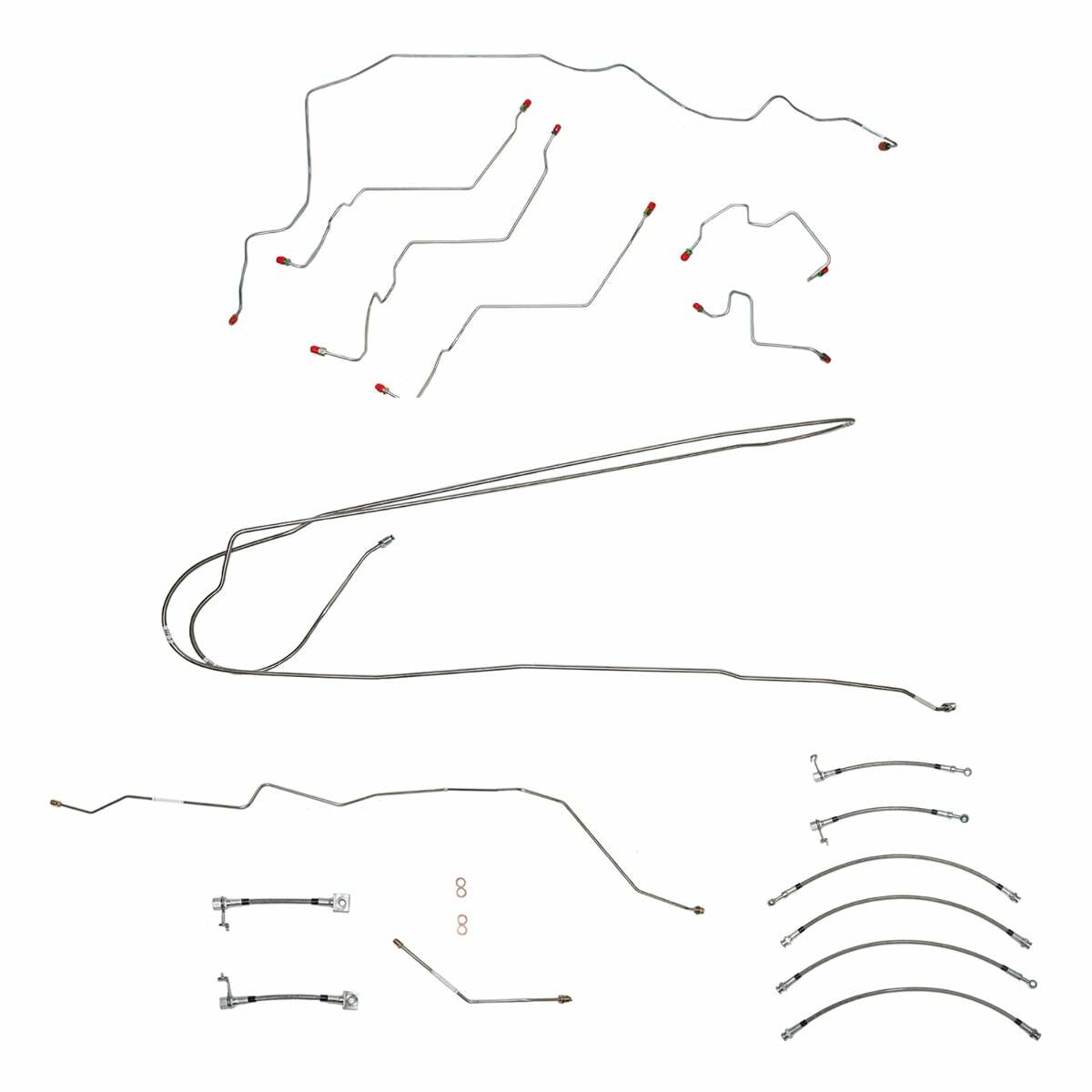 2003-05 Ram 3500 w/5.9L, AWABS, Ext Cab/Long Bed; Complete Brake Line BLH142SS