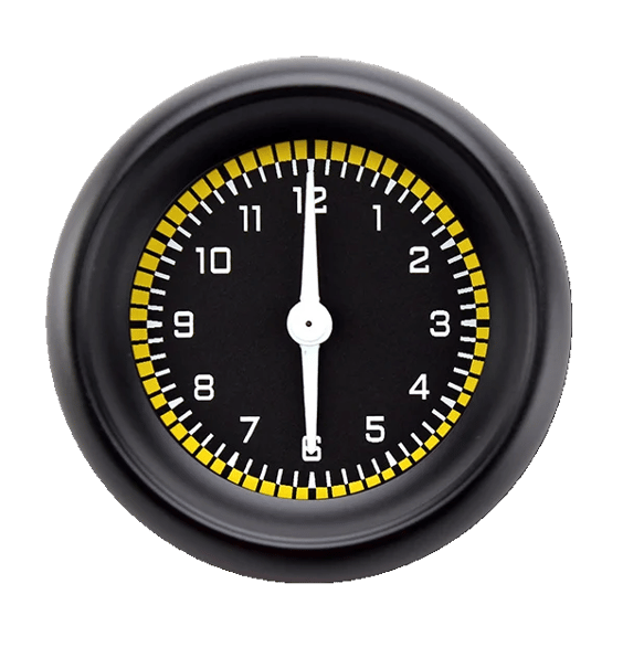 AutoCross Yellow 2 1/8" Clock AX90YBLF