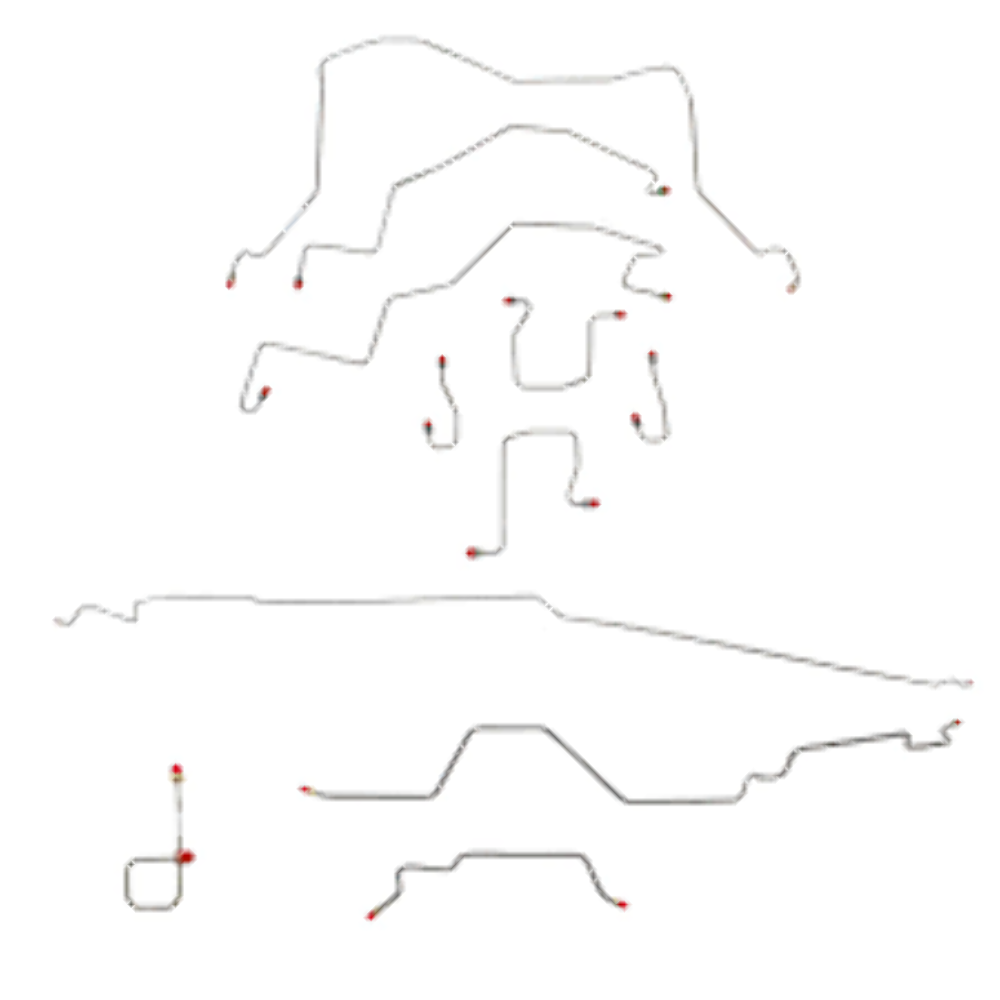 98-01 Dodge Ram 2500 4WD Ext Cab/Short Bed RWABS Drum Brakes Auto Trans - Complete Brake Line Kit Car Part People