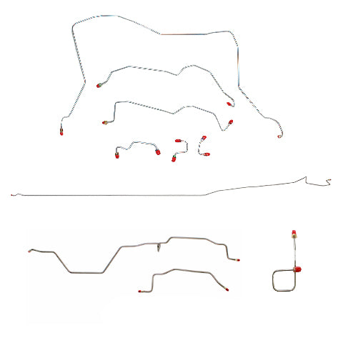 95-97 Dodge Ram 2500/3500 4WD Reg Cab/Long Bed RWABS Complete Brake Line Kit Steel