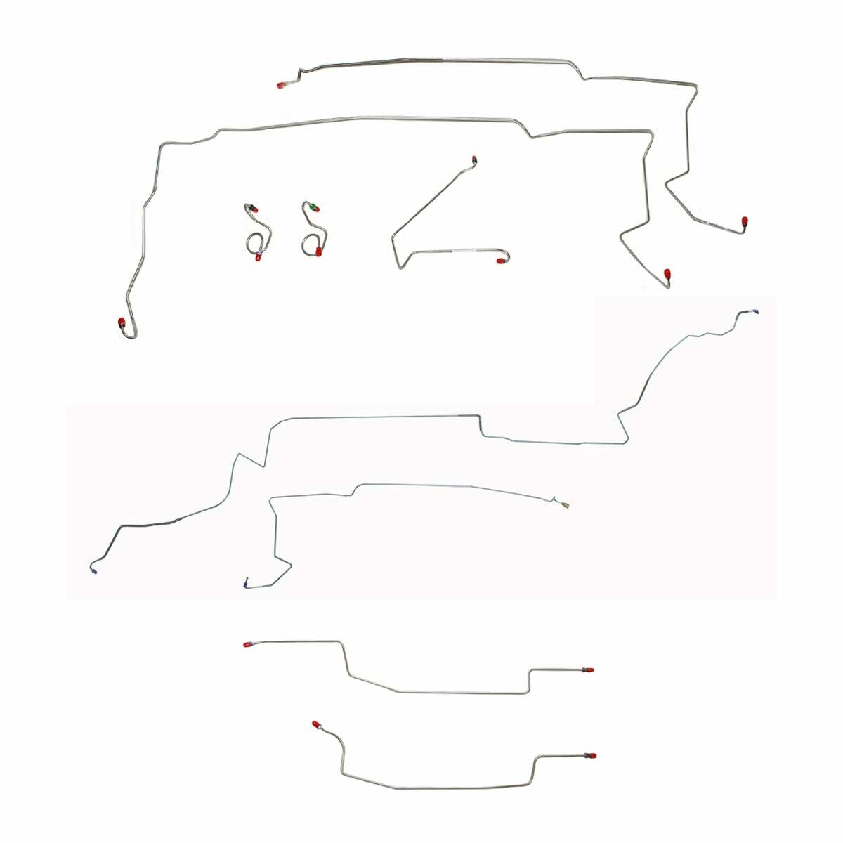 87-93 Ford Mustang Brake Line Kit V8 without Sub Frame Connectors - Complete Brake Line Kit Car Part People