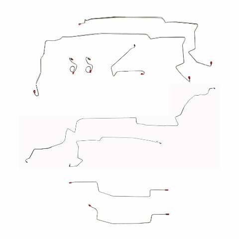 87-93 Ford Mustang Brake Line Kit V8 without Sub Frame Connectors