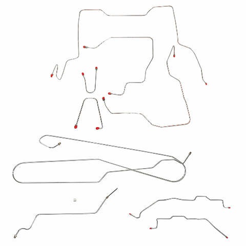 95-00 Chevrolet K2500 Brake Line Kit Ext Cab/Short Bed Stainless Steel