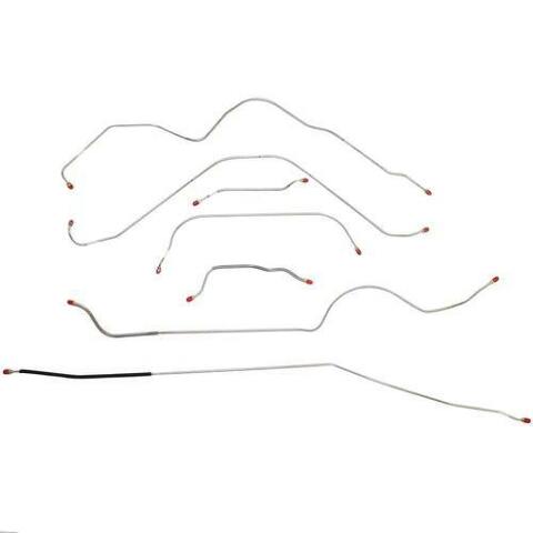 1955 Ford Thunderbird Complete Brake Line Kit STD Brakes Stainless - CBK0175SS