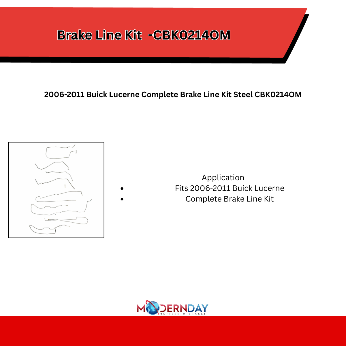 2006-2011 Buick Lucerne Complete Brake Line Kit Steel CBK0214OM