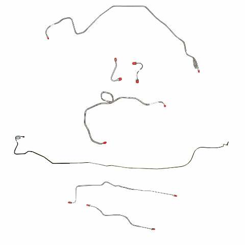 Fits 82-83 Camaro; 5.0L/8 cyl, Drum; Complete Brake Line Kit; Steel-CBK0245OM