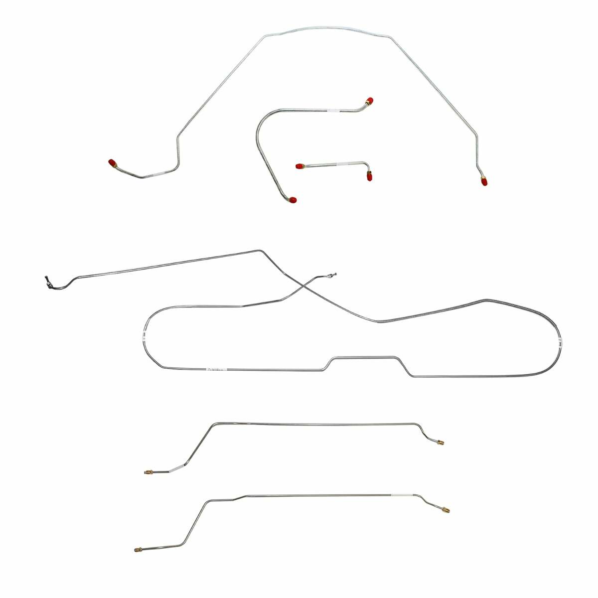 Fits 1965 Chevy Malibu Convertible w/ Manual Drum, Complete Brake Line CBK0272SS - Complete Brake Line Kit Car Part People