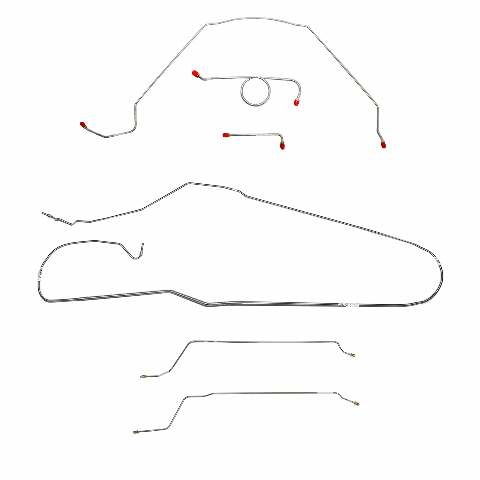 Fits 1966 Chevy Malibu Convertible w/ Manual Drum, Complete Brake Line CBK0277SS