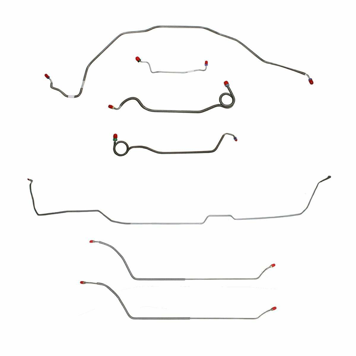 69 Chevy Malibu Hardtop w/ Manual Drum Brake, Complete Brake Line CBK0294SS