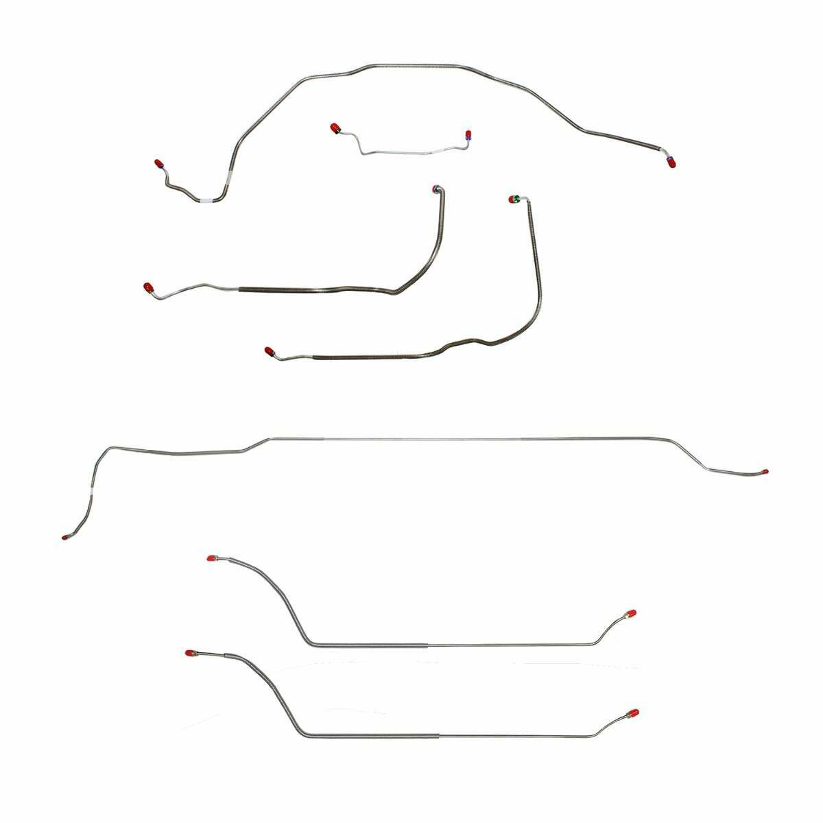 69 Chevy Malibu w/ Power Drum Brakes, Complete Brake Line Kit CBK0296SS - Complete Brake Line Kit Car Part People