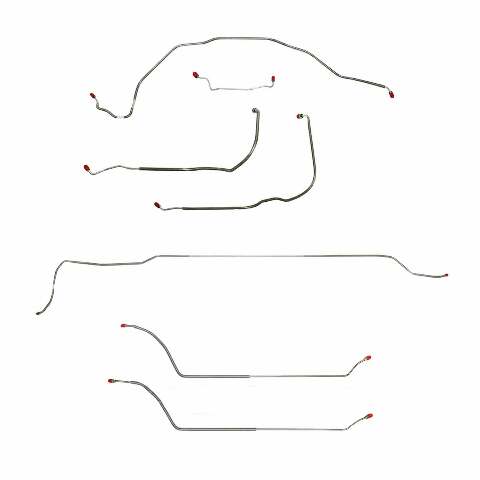 69 Chevy Malibu w/ Power Drum Brakes, Complete Brake Line Kit CBK0296SS
