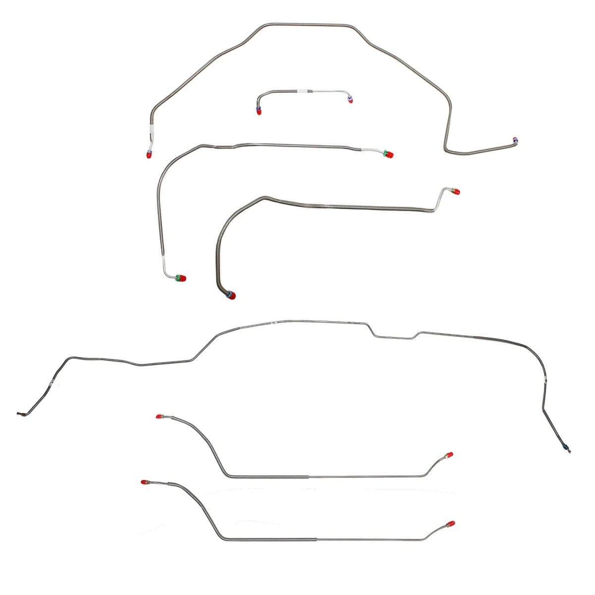 71-72 Chevy Malibu w/ Power Disc Brakes, Complete Brake Line Kit CBK0306SS