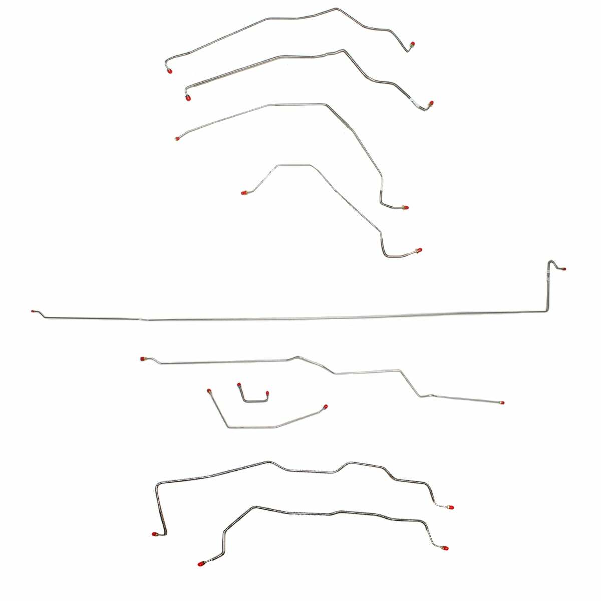Fits 1989-91 Chevy V3500, No ABS, Crew Cab w/ Long Bed, Dually Axle CBK0335SS - Complete Brake Line Kit Car Part People