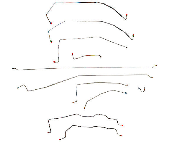 Fits 1987-91 Chevy R3500, 2WD, Dually Axle; Complete Brake Line Kit CBK0336SS