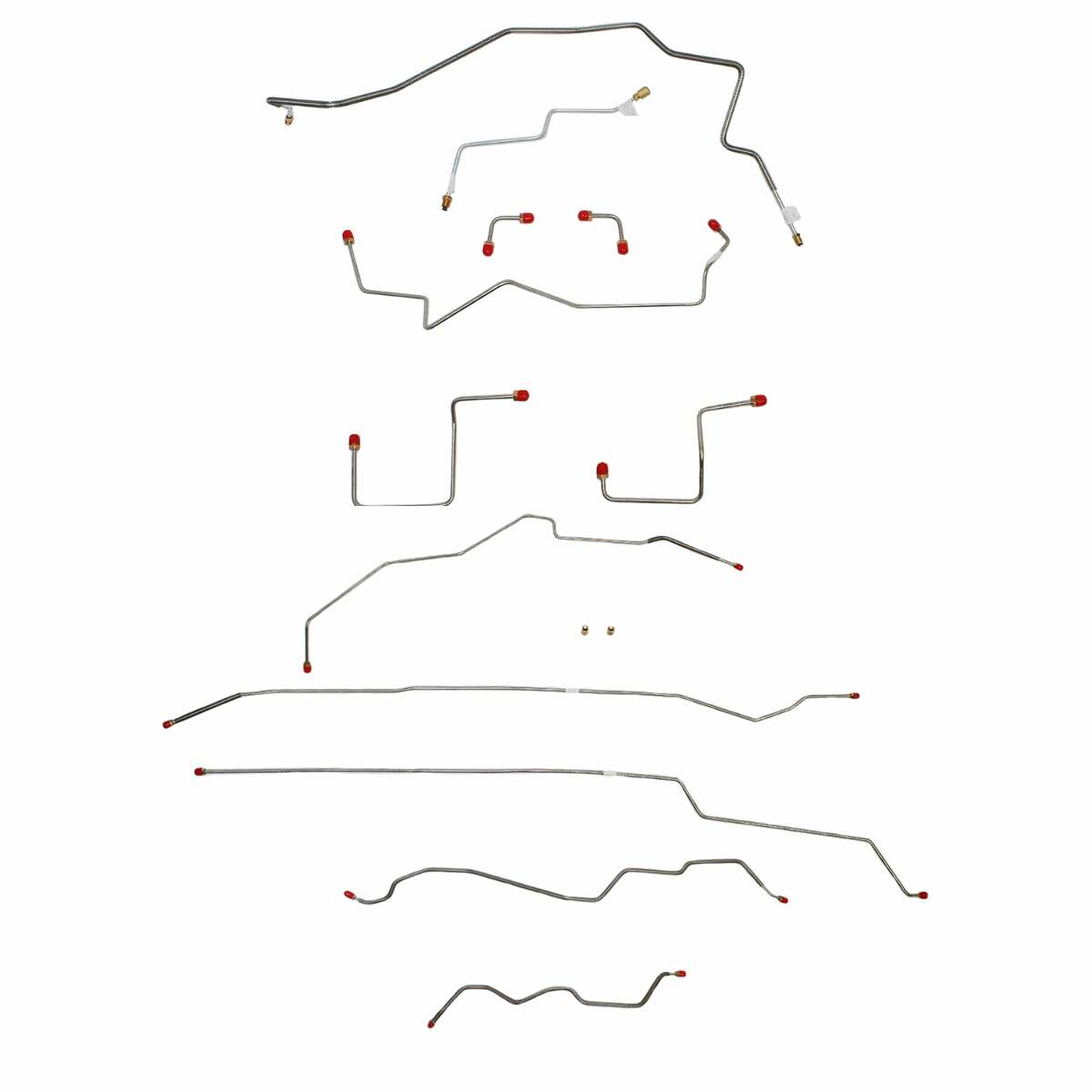 Fits 00-04 Chevy S10, 2WD awabs Disc-front|Drum-rear Ext Cab/Short Bed CBK0351SS - Complete Brake Line Kit Car Part People